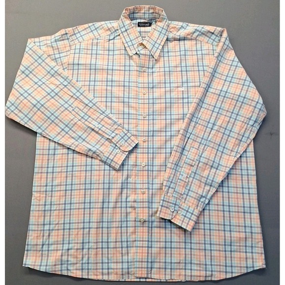 Southern Marsh Mens XL Pastel Plaid Cotton Long Sleeve Button Down Easter Preppy - Picture 2 of 10